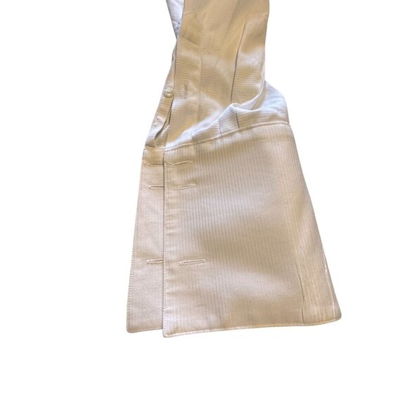 David Donahue White Cotton Ribbed Classic Fit Button-Up Mens Shirt 18/34-35 - Picture 8 of 11